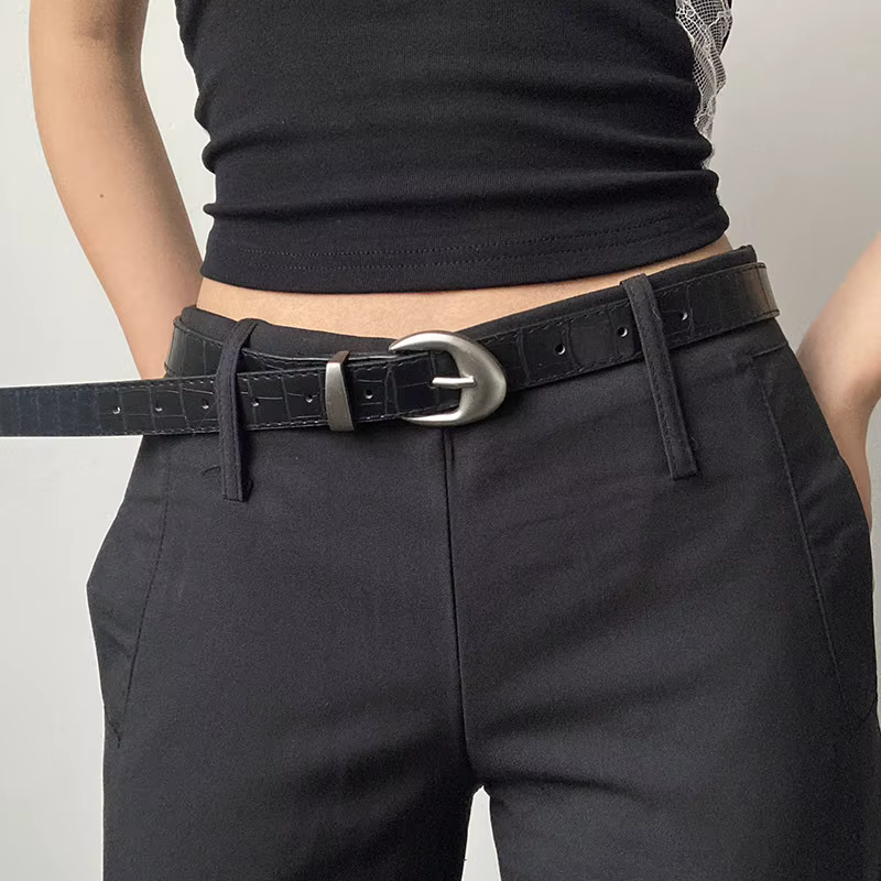 Ceintures classiques Vintage à motif Crocodile Y2K pour femmes