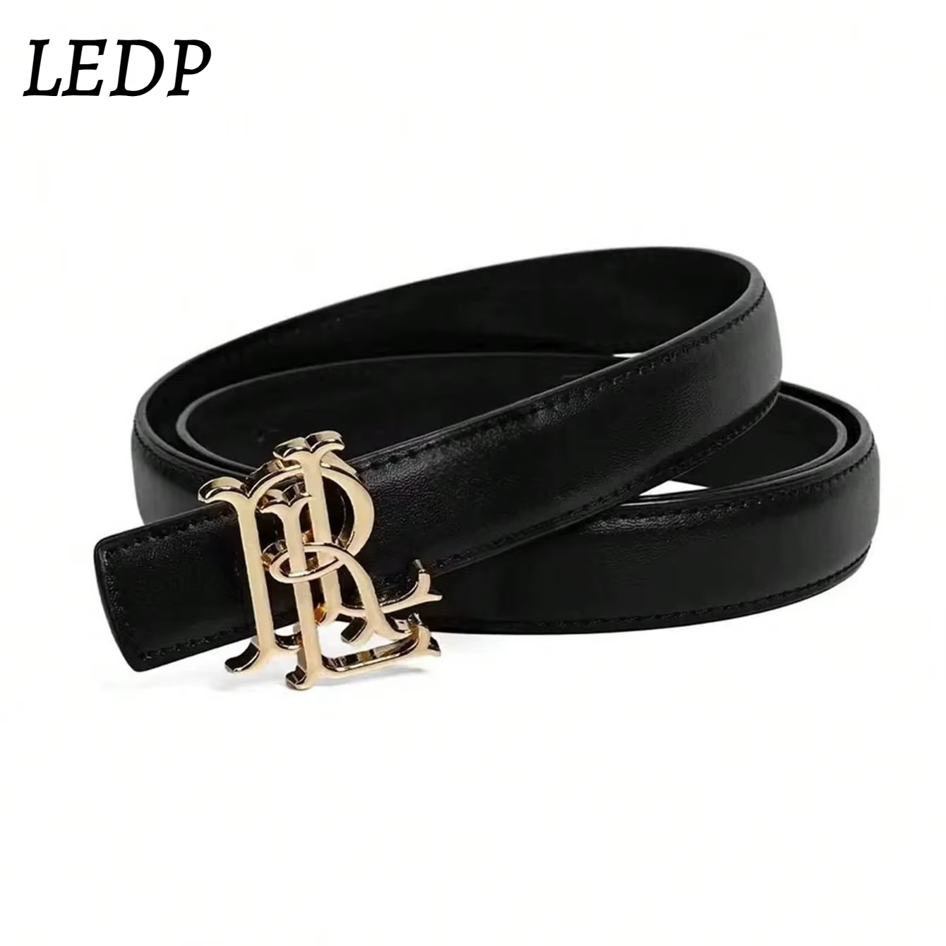 Ceinture en cuir véritable pour femme 2026 – 2,5 cm de large, boucle en alliage doré, design minimaliste de luxe, coutures de qualité supérieure, élégante