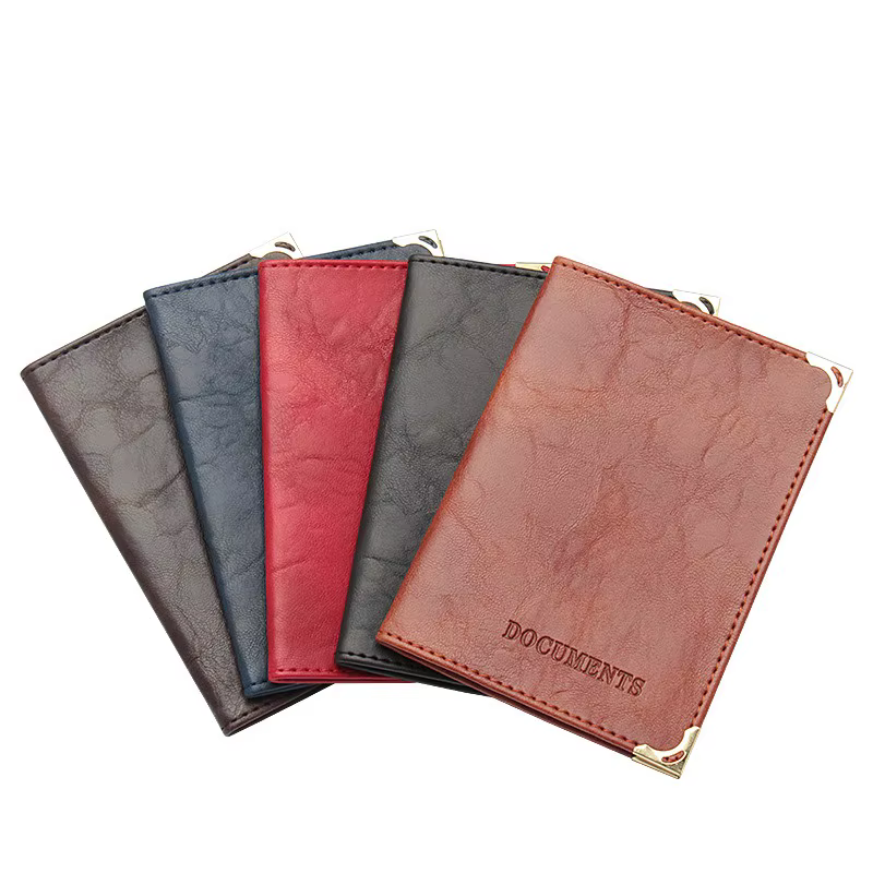 Luxe femmes homme cuir or cuivre coin permis de conduire couverture portefeuille voiture étui rétro conduite Documents carte d'identité crédit titulaire