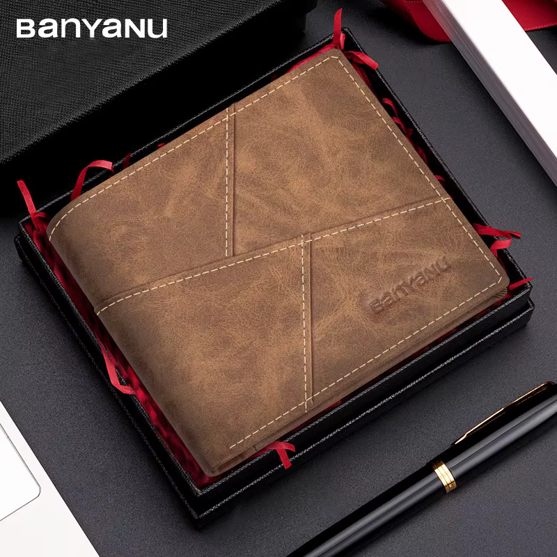 Portefeuille Homme BanYaNu 2026 en Cuir Véritable Anti-RFID Anti-Vol