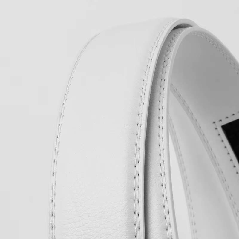 2025 couleur blanche élégant hommes femmes unisexe en cuir véritable ceintures boucle automatique marque de luxe haute