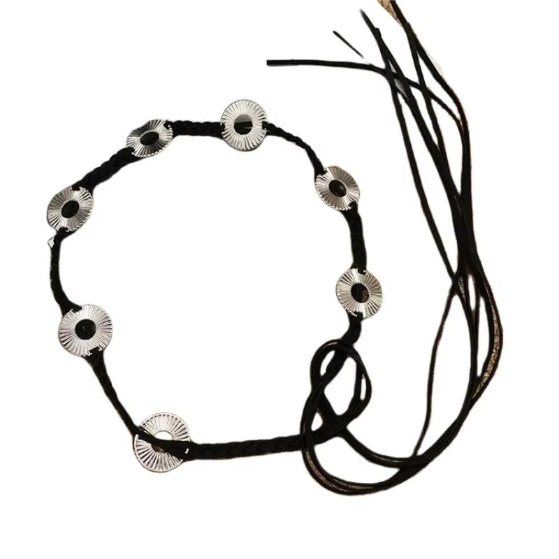 Ceinture bohème ronde haut de gamme pour femme ; Accessoire parfait pour les jeans ou les jupes