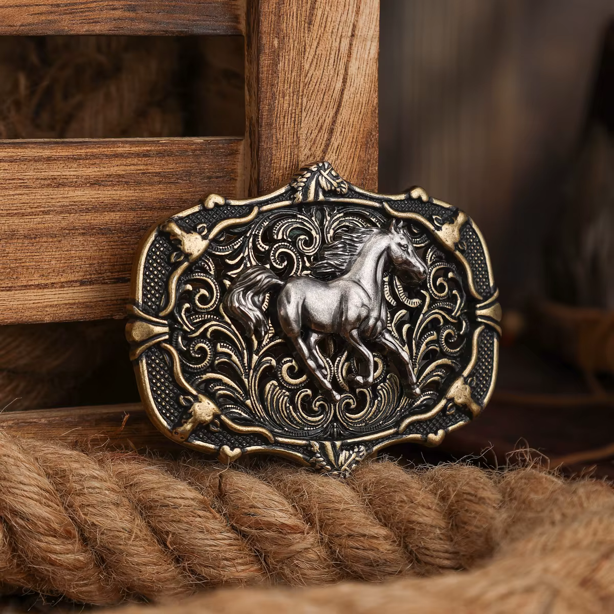 Boucle de ceinture de style western
