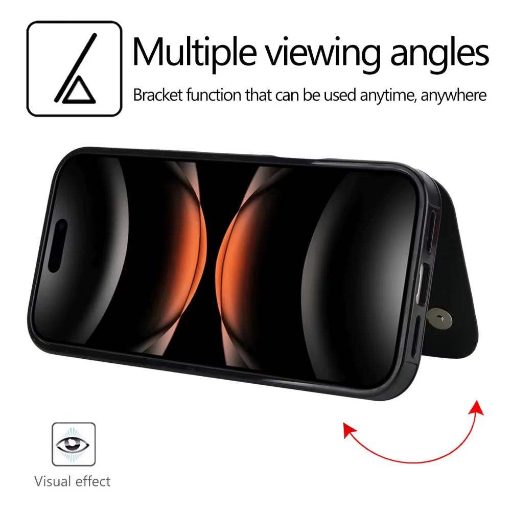 Étui portefeuille en cuir pour IPhone 17 Pro Max 17Air, haute entreprise, avec fentes pour cartes sur béquille, housse de Protection antichoc