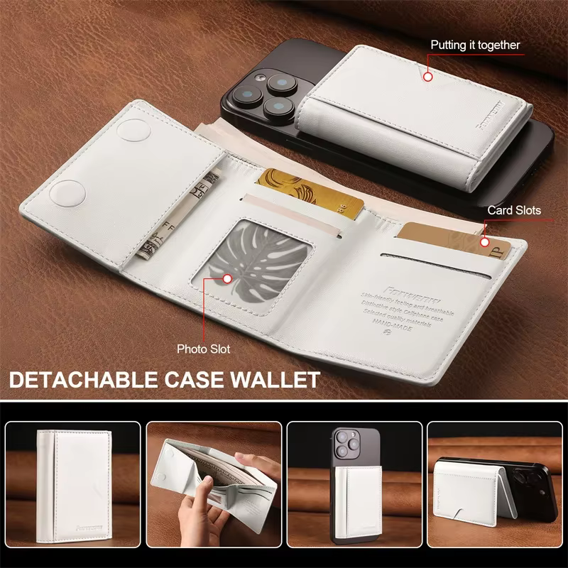 Porte-cartes magnétique multifonctionnel en cuir PU pour cartes de crédit