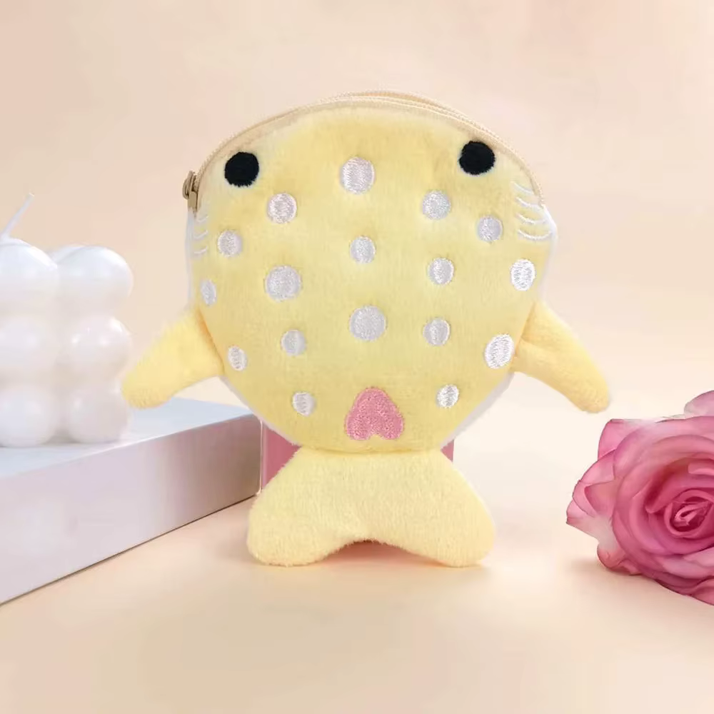 Porte-monnaie multicolore en peluche pour femmes