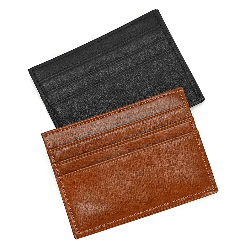 Portefeuille court décontracté pour hommes et femmes, cuir véritable, porte-cartes, cuir de vachette, couverture de carte de crédit, sac à main mince, étui à cartes