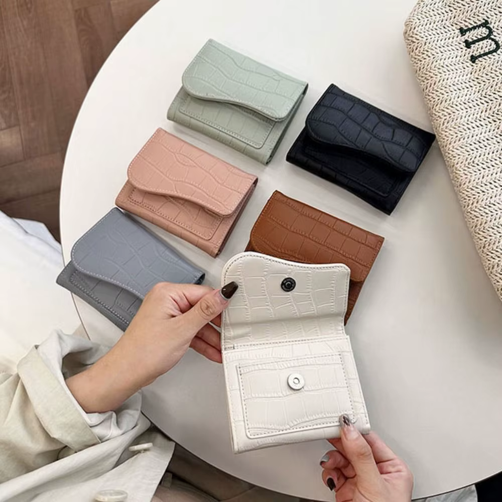 Mini portefeuille en cuir PU pour femme