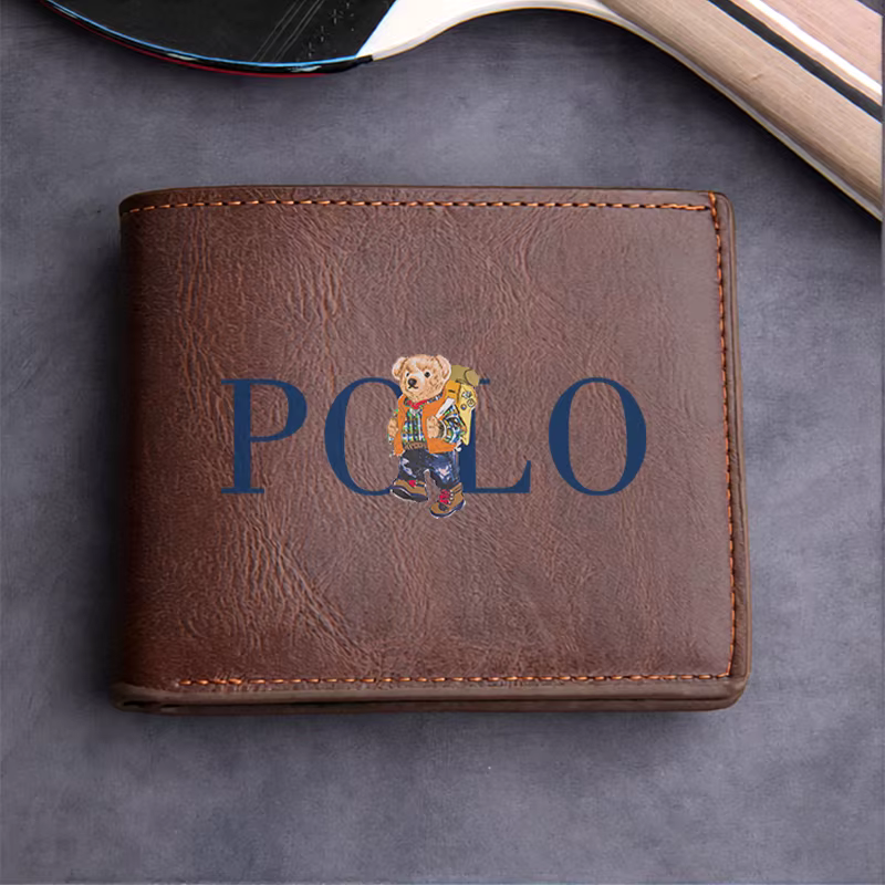 Portefeuille en cuir PU brodé POLO BEAR pour homme