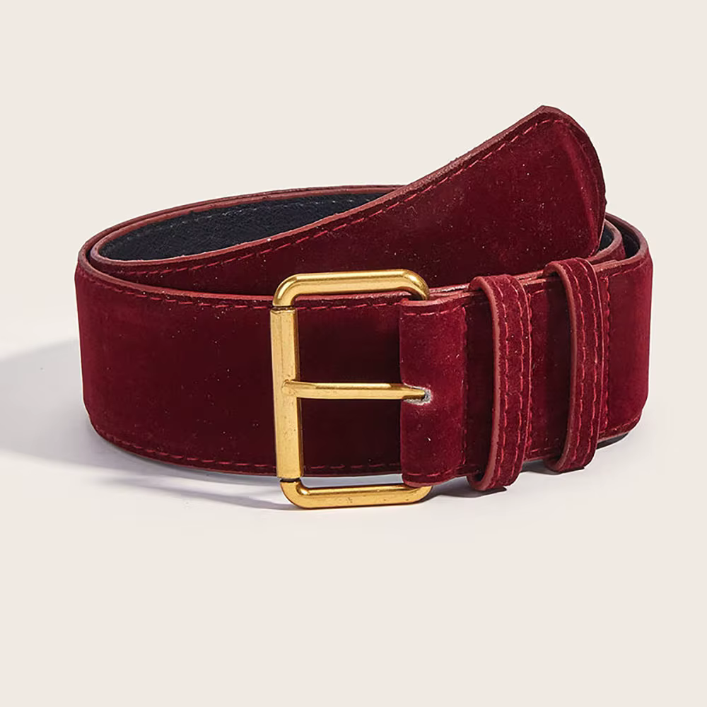 Ceinture large rétro en daim 2026 pour femme – Accessoire de mode élégant pour jupes