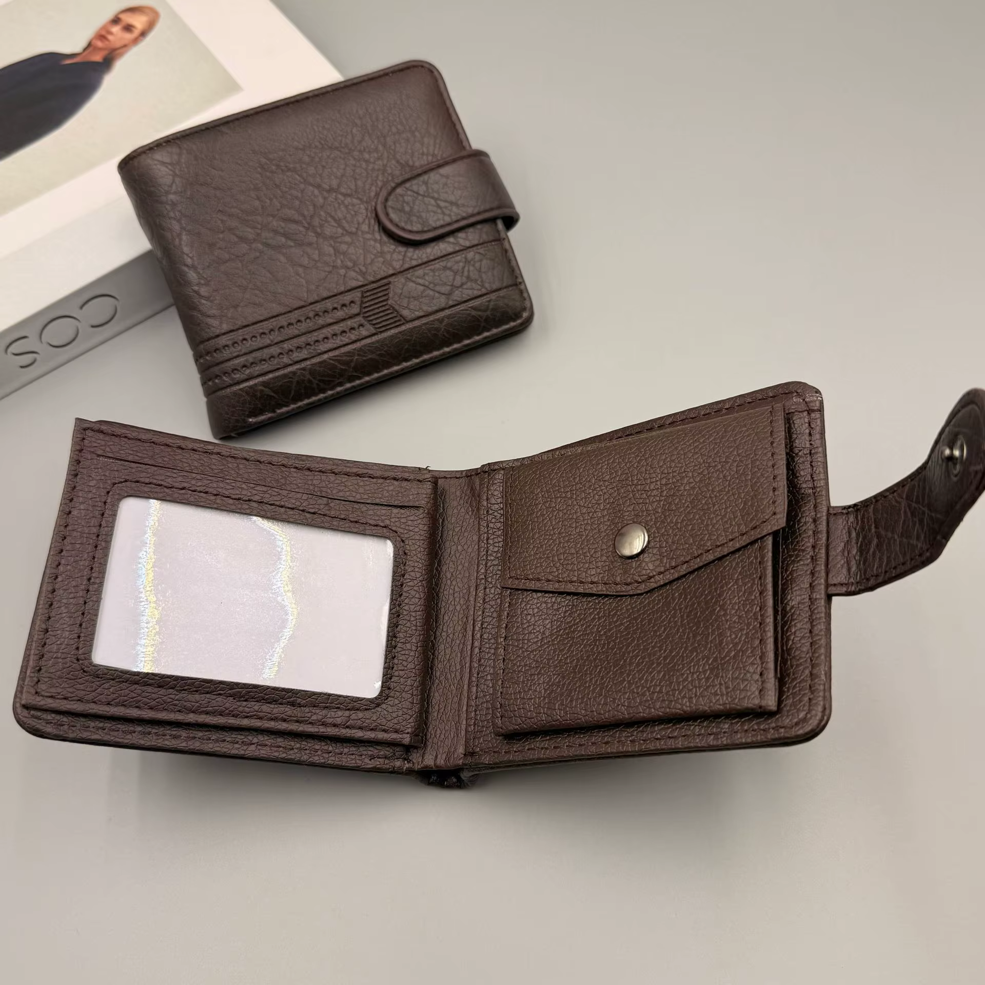Portefeuille vintage pour homme en cuir