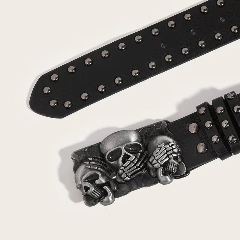 Halloween squelette main ceinture crâne décontracté gothique hommes