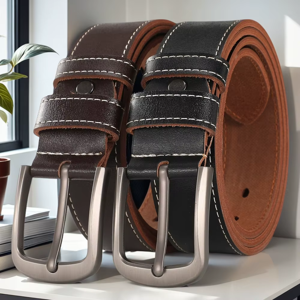 Ceinture rétro en cuir pour hommes