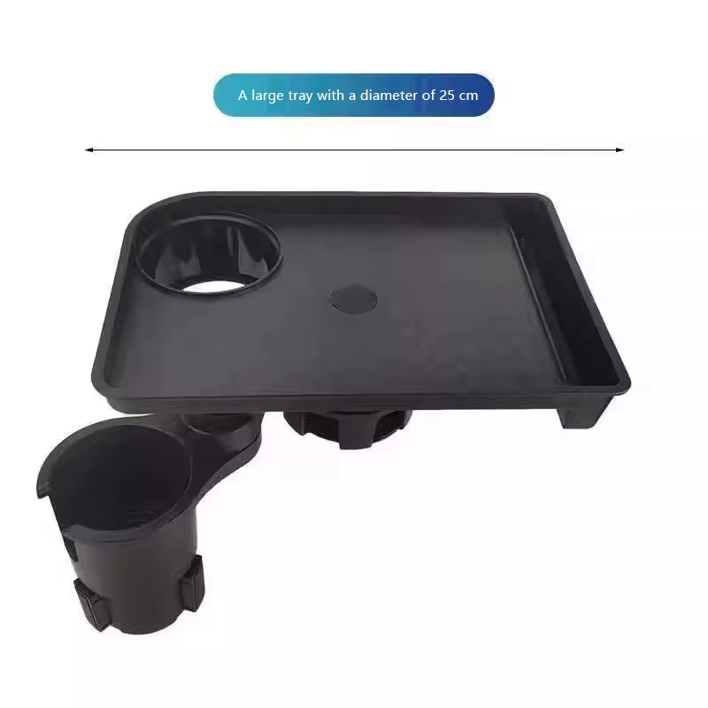 Plateau porte-gobelet de voiture avec double porte-gobelet, table à manger, plateau de nourriture pour voiture, porte-boisson portable et réglable