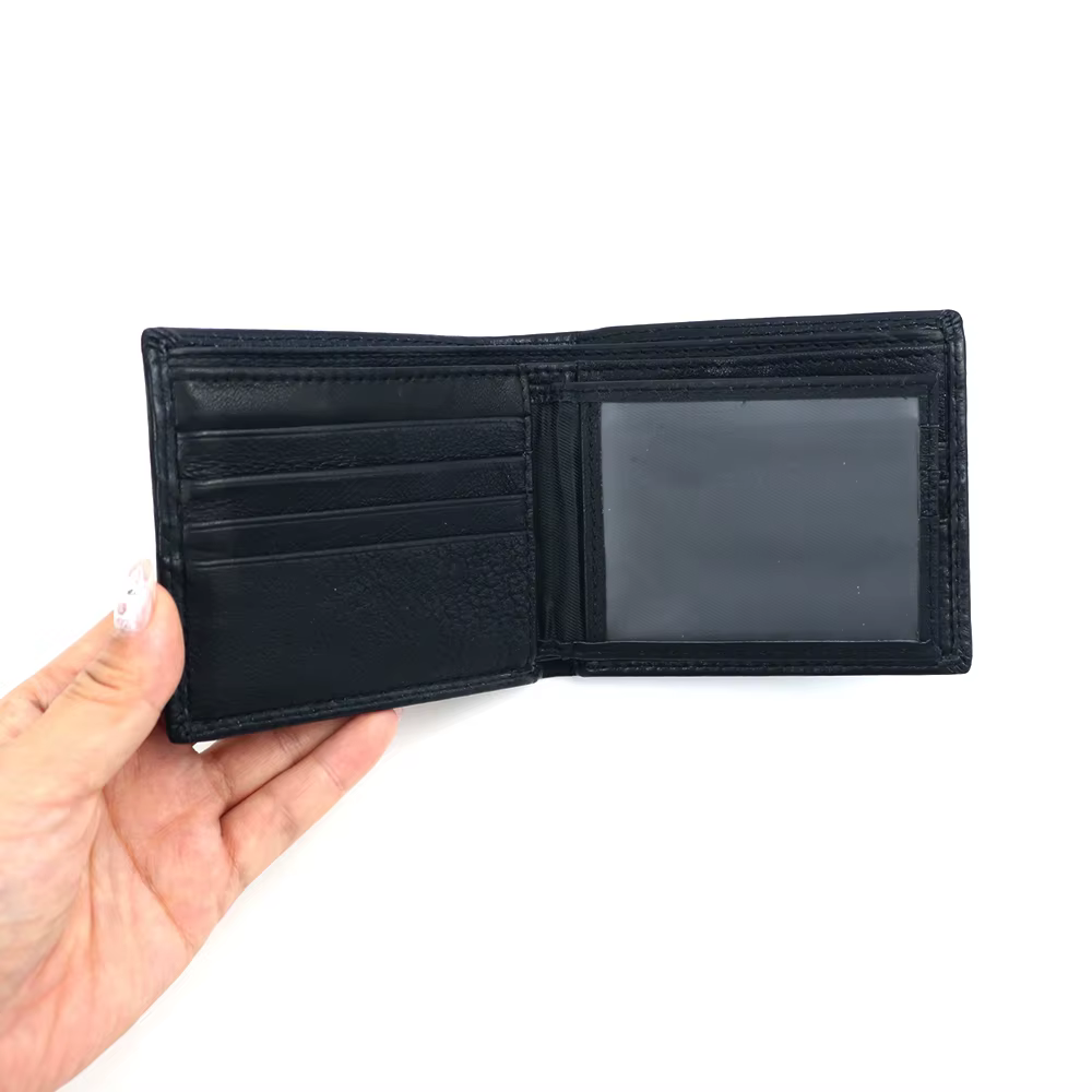 Nom personnalisé, portefeuille pour hommes 100% peau de vache de première qualité