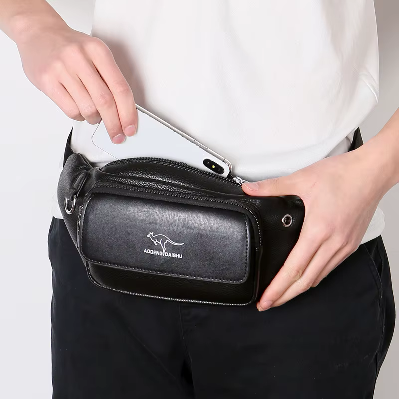 Sac banane en cuir pour hommes