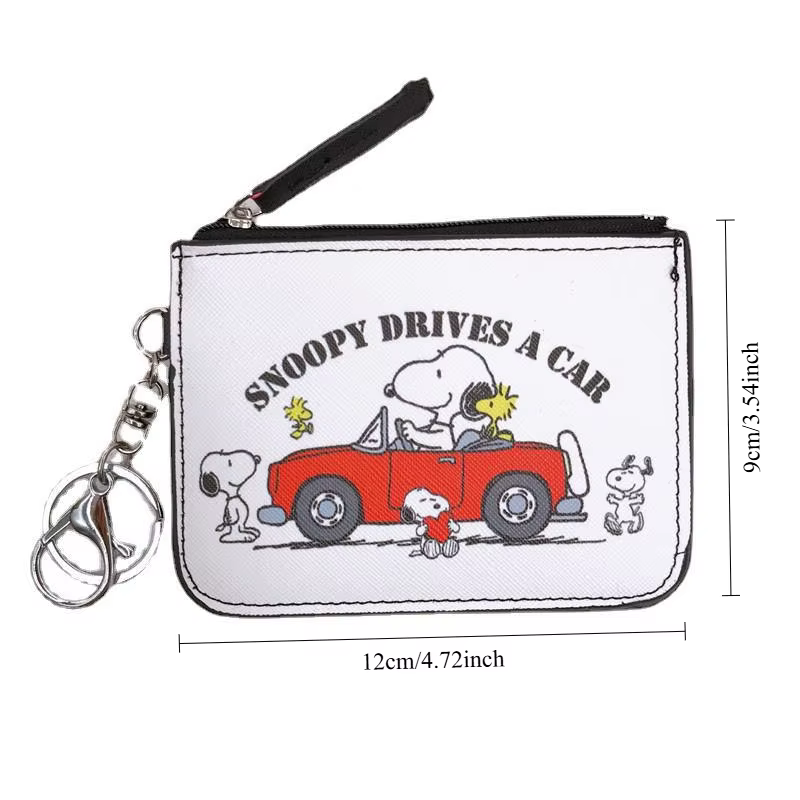 Snoopy porte-monnaie Charlie marron mignon portefeuille femmes loisirs Woodstock fermeture éclair porte-carte pochette pour monnaie dame cas filles