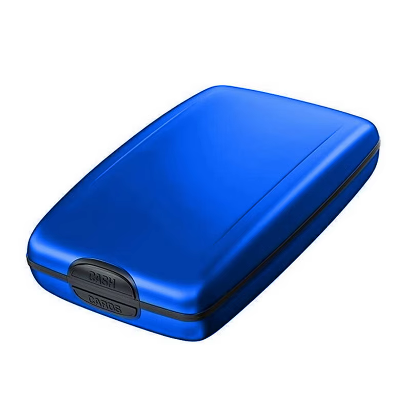 Portefeuille rigide antivol en aluminium et plastique avec protection RFID pour cartes bancaires