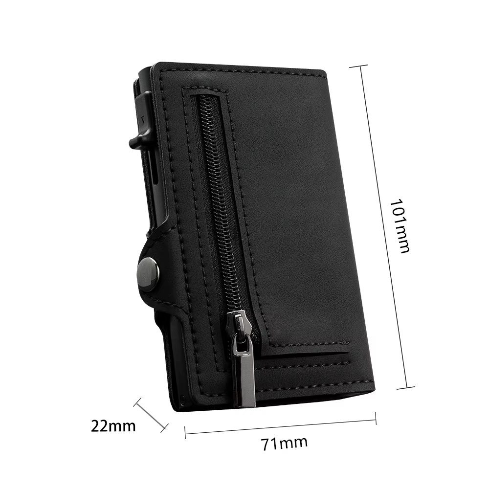 CASEKEY portefeuille rose mince minimaliste en cuir Pop UP