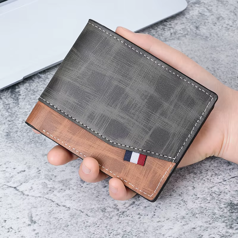 Portefeuille en cuir haute capacité pour hommes, petit portefeuille Photo multi-fentes pour pièces de monnaie, portefeuille Vintage