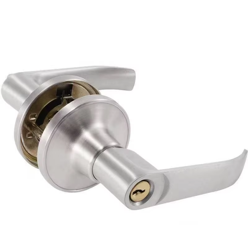 Poignée de porte ronde avec serrure, bouton d'entrée à clé pour portes intérieures, chambre, salle de bain, sécurité, design antirouille