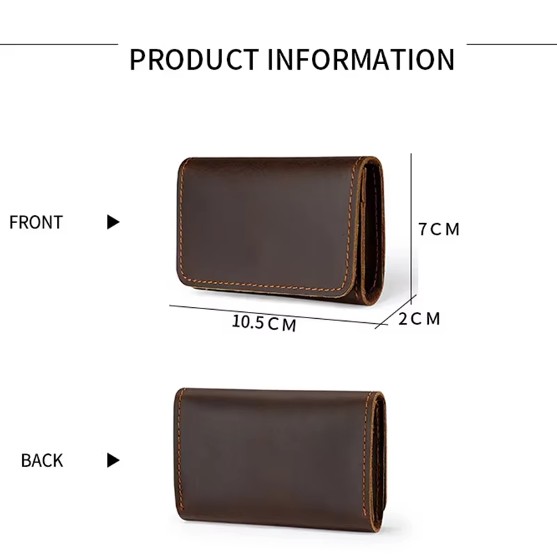 Porte-carte Vintage en cuir véritable pour hommes