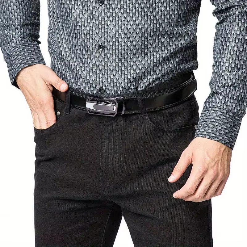 Ceinture en cuir véritable pour hommes