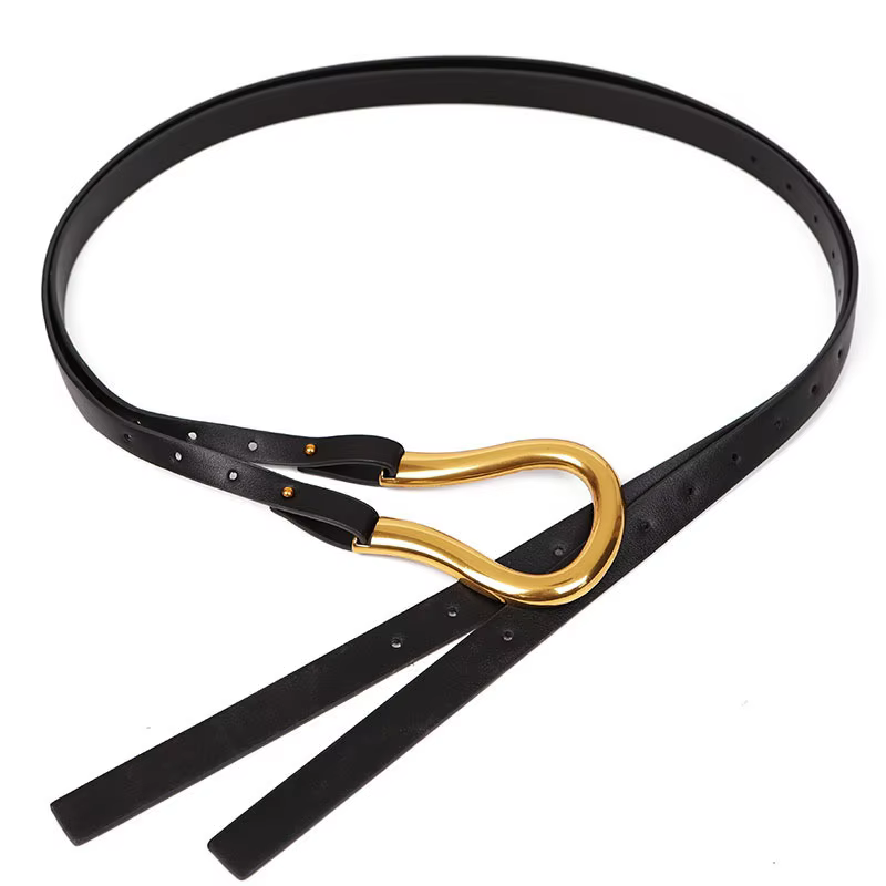 Nouvelle mode femme ceinture de haute qualité décontracté léger fer à cheval boucle grande en forme de U luxe