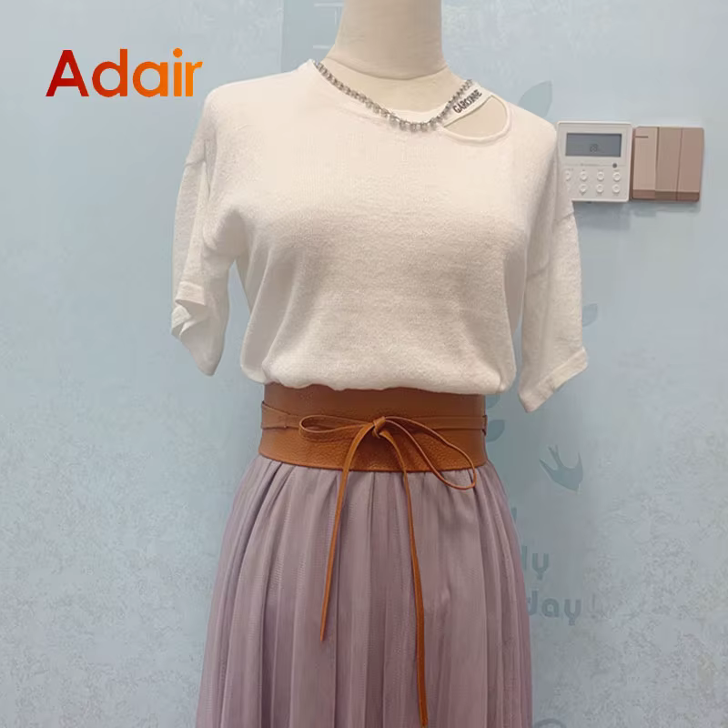 Mode femmes ceinture pour robe en cuir nœud papillon larges ceintures