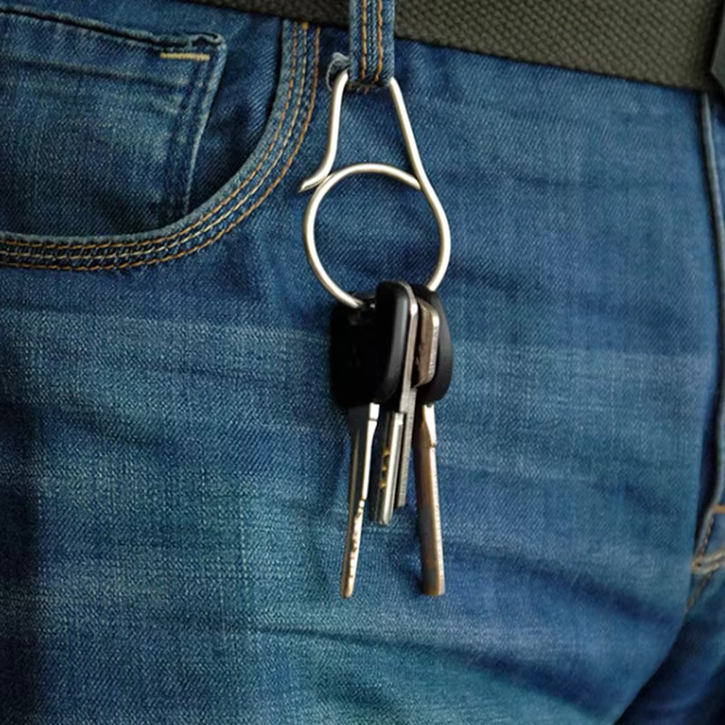 Porte-clés en alliage de titane avec clip ceinture