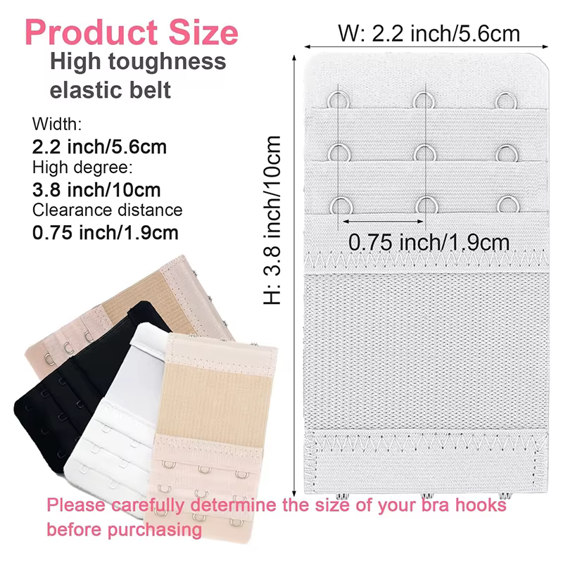 Lot de 3 rallonges de soutien-gorge élastiques pour femmes, avec crochets et clips, extenseurs de soutien-gorge réglables, accessoires de lingerie