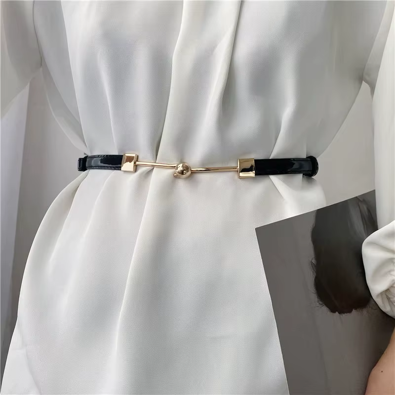 Ceinture en cuir skinny pour femme