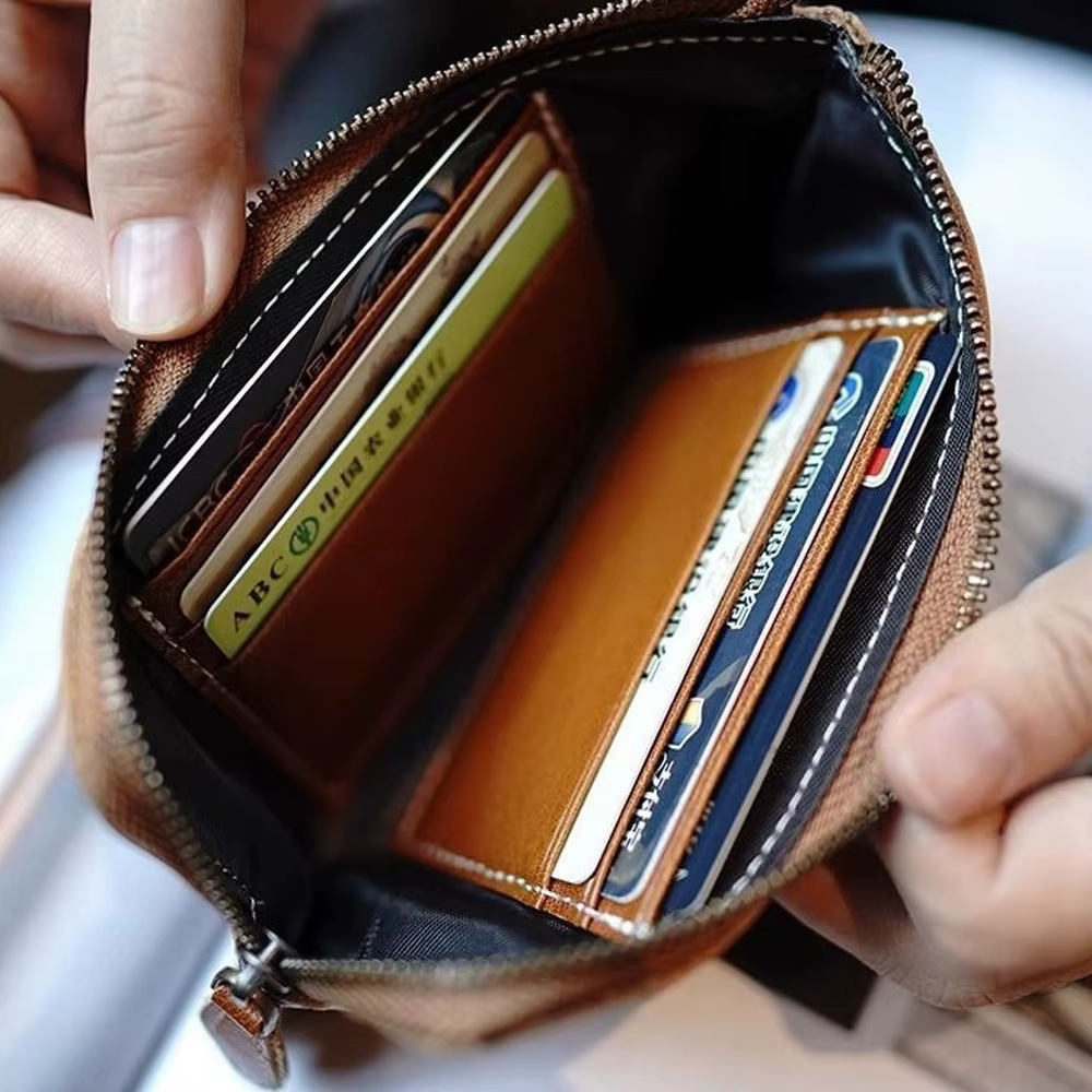 Portefeuille portable pour femme, nouveau modèle 2026, portefeuille long fin une pièce pour homme, sac de rangement pour espèces, porte-monnaie