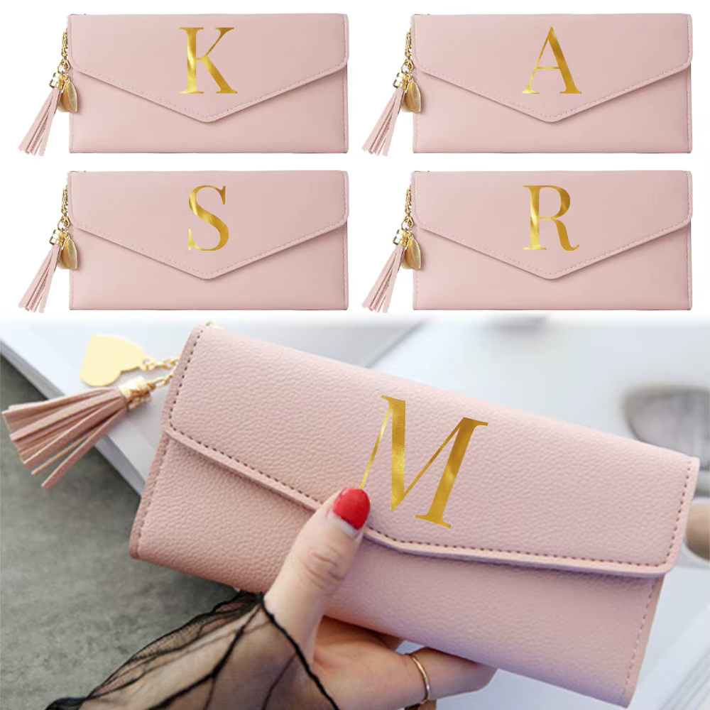 Portefeuille long en cuir PU pour femme