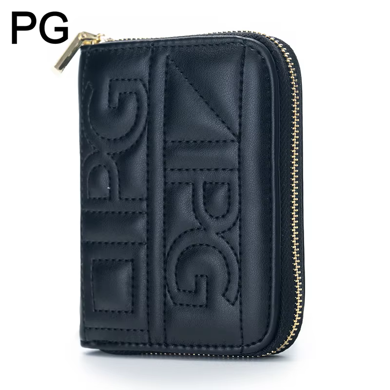 Portefeuille court matelassé à fermeture éclair PG pour femme