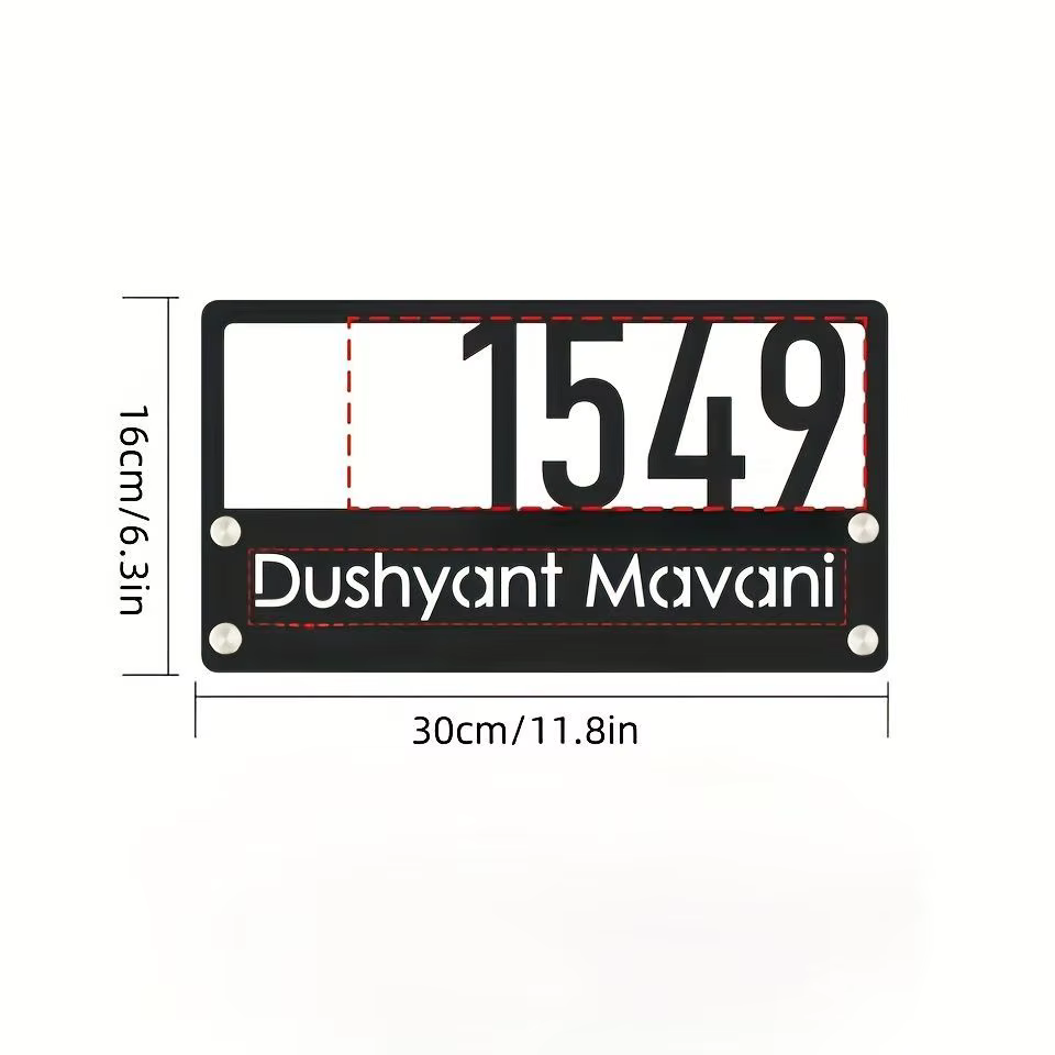Plaque murale personnalisée minimaliste industrielle creuse pour porte, idéale pour appartement, villa, studio, bar, maison, hôtel – Plaque d'identification