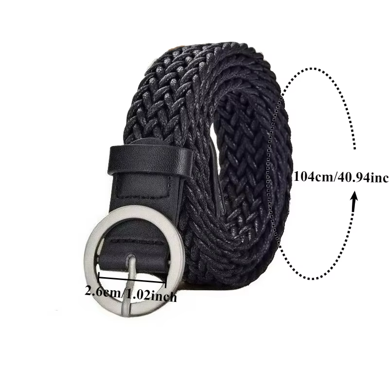 Ceinture coréenne rétro artisanale en cordon ciré pour femme