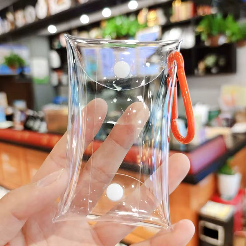 Petit porte-monnaie transparent pour femmes et filles