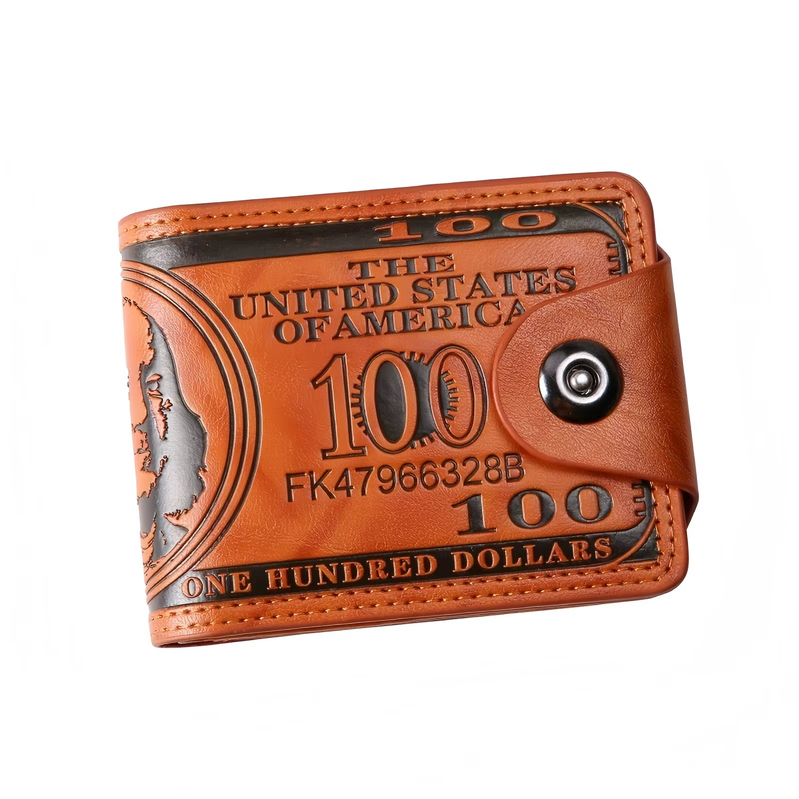 Portefeuilles pour hommes avec 100 dollars américains motif portefeuille homme en cuir Walet Photo porte-carte mode