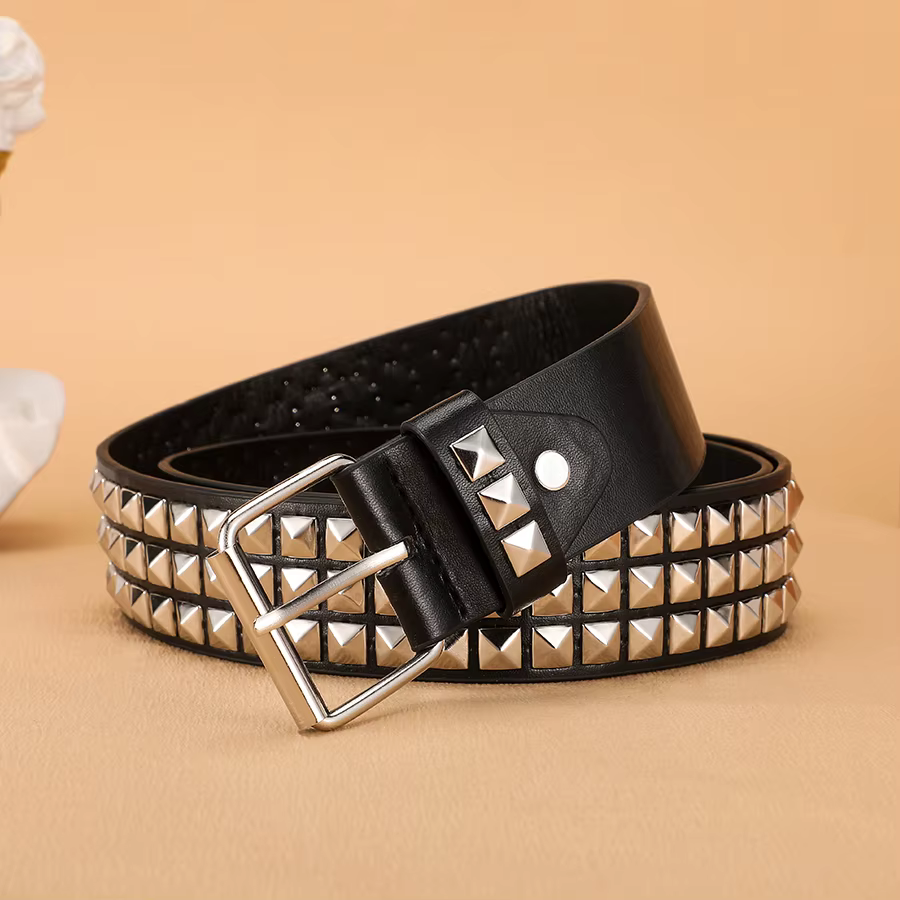 Tendance Rivet ceinture métal lourd