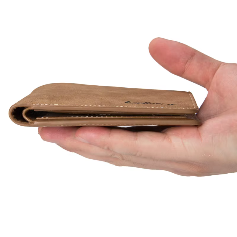 Nouveaux hommes portefeuille en cuir affaires pliable