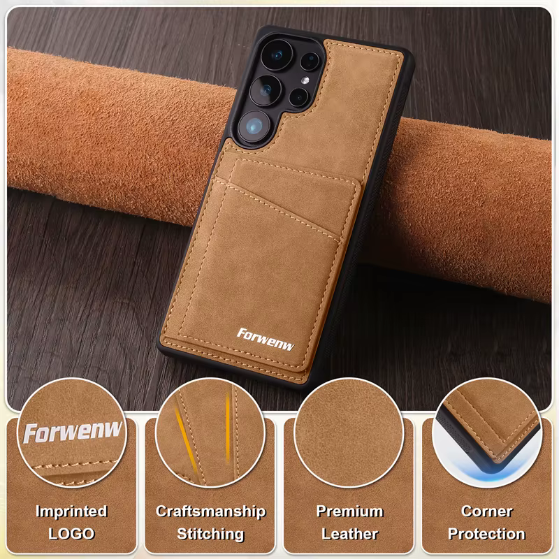 Coque de téléphone portefeuille en cuir antichoc de luxe, étui pour Samsung Galaxy S25 edge S25 S24 S23 S22 S21 Ultra Plus avec support de fente pour carte