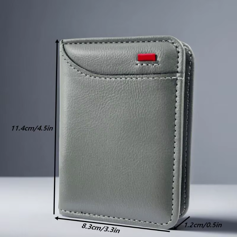 Portefeuille portable super fin en cuir PU, mini porte-cartes, porte-monnaie, porte-cartes pour hommes, portefeuille fin, petit, court