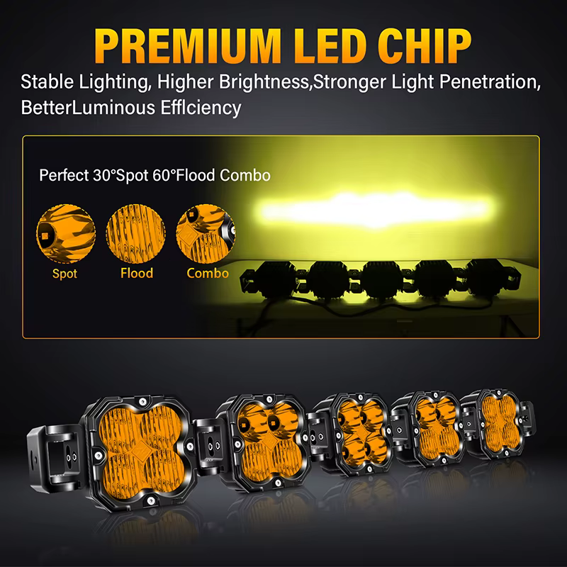 Nouveau prix départ usine, kit de bande LED connectable tout-terrain 4x4 de 40 pouces, adapté aux voitures, camions, étanche IP67, 14000LM, ambre