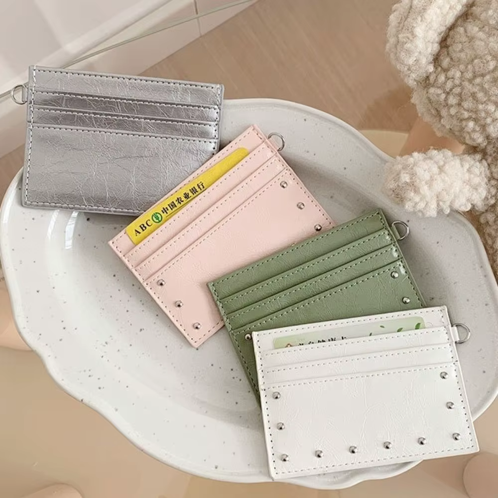 Portefeuille élégant en cuir craquelé ultra fin