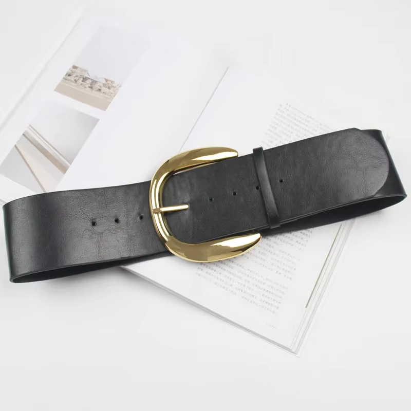 Grande boucle en métal ceinture de taille femmes Vintage marque de luxe concepteur large