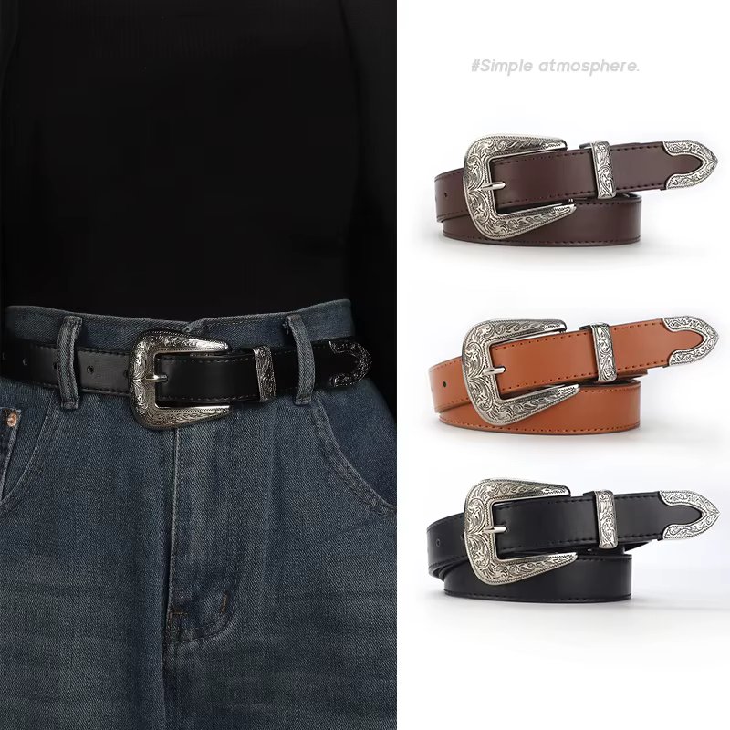 Ceinture noire de style européen et américain pour décoration féminine