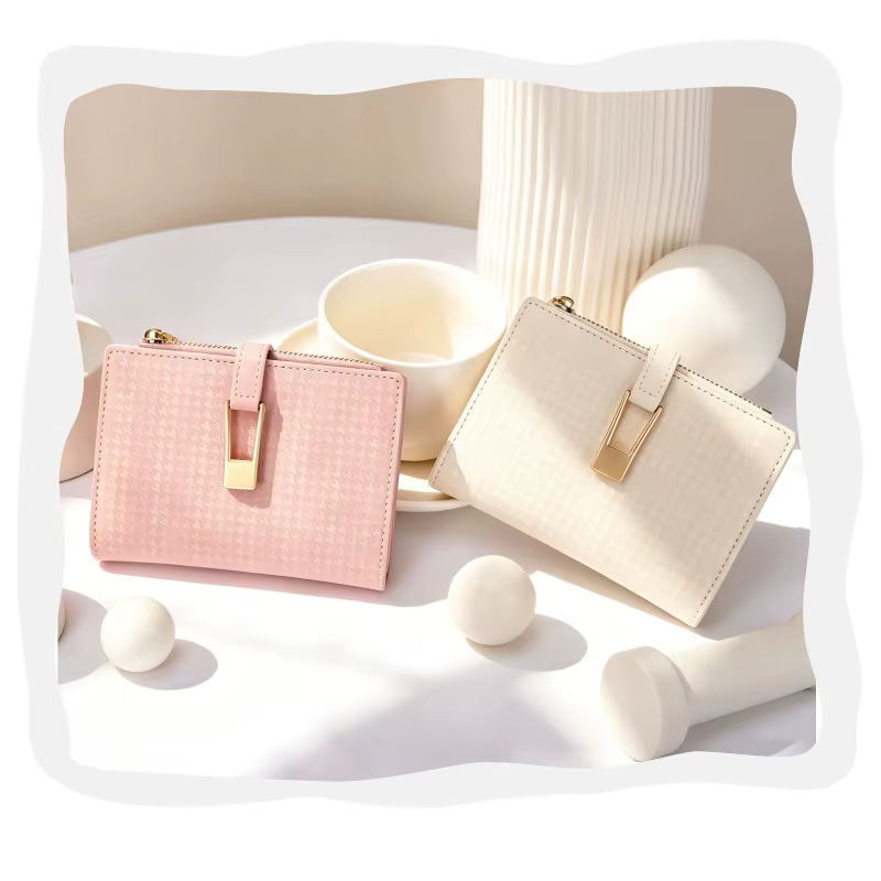 Portefeuille court pour femme en cuir PU, motif foncé, texture raffinée, poche à monnaie zippée, sac à main de créateur pour usage quotidien