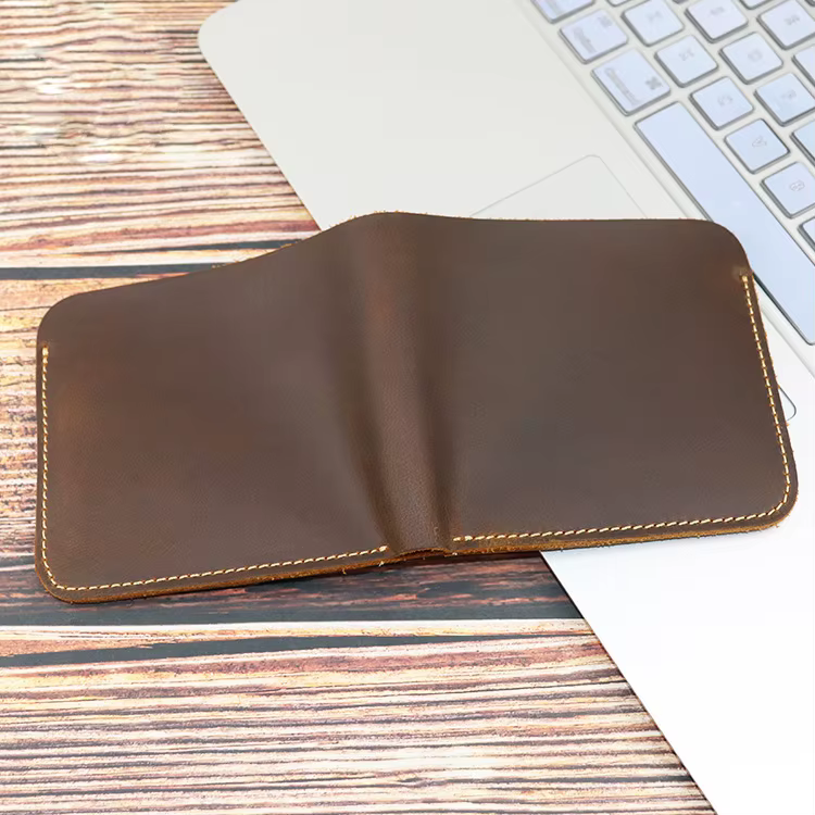 porte feuille hommes  en cuir véritable fait à la main pour hommes, portefeuille homme court rétro pour hommes, Durable, Breif Cartera Hombre