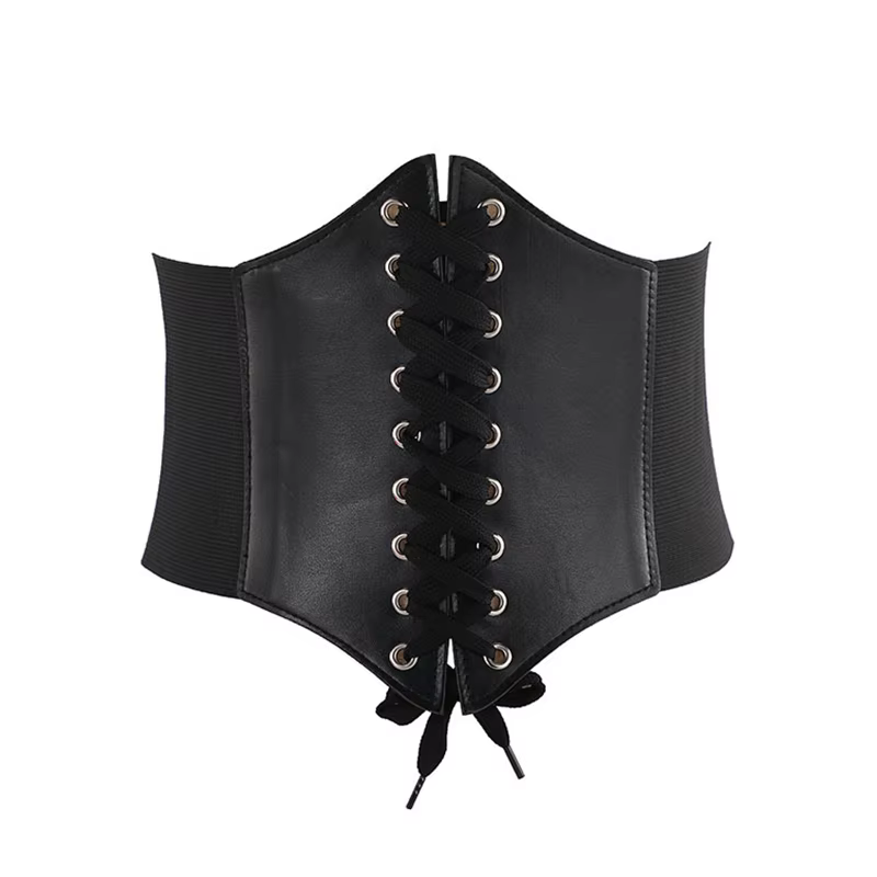 Corset femme gaine amincissante Sexy large ceinture en cuir Cummerbunds sangle ceintures pour femmes taille haute